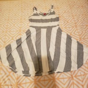 Grey and white striped dress